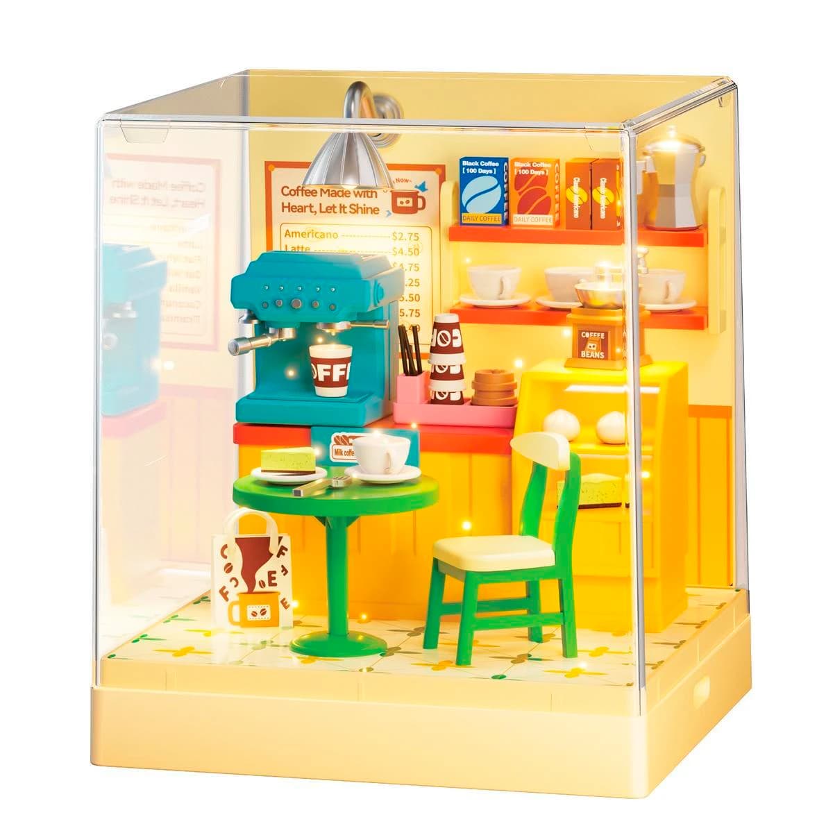 Mini Cafe Shop Para Armar Con Luz 50 Piezas